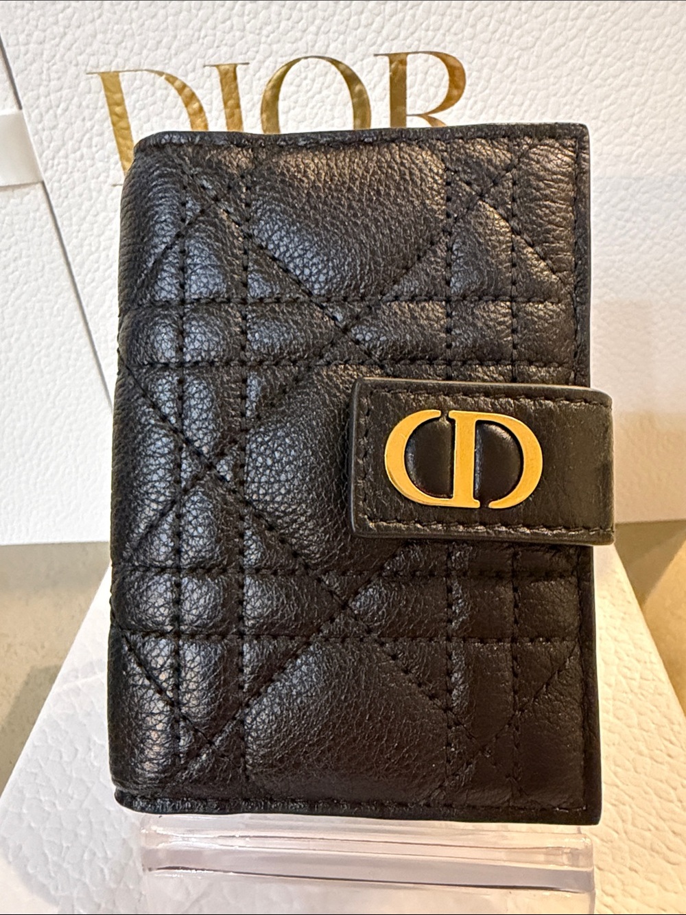 DIOR | ✨NEW✨ Dior Caro Dandelion Card Holder in Black Supple Cannage Calfskin - Picture 4 of 11